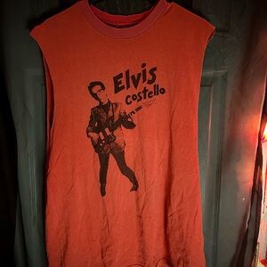 Elvis Costello Sleeveless T-Shirt 2006. DIY Cut Off Size L